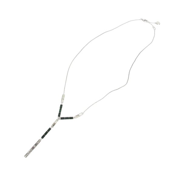 Laura Vann Green and Clear Rhinestone (19) Y-shaped Necklace Opera length - Picture 2 of 4